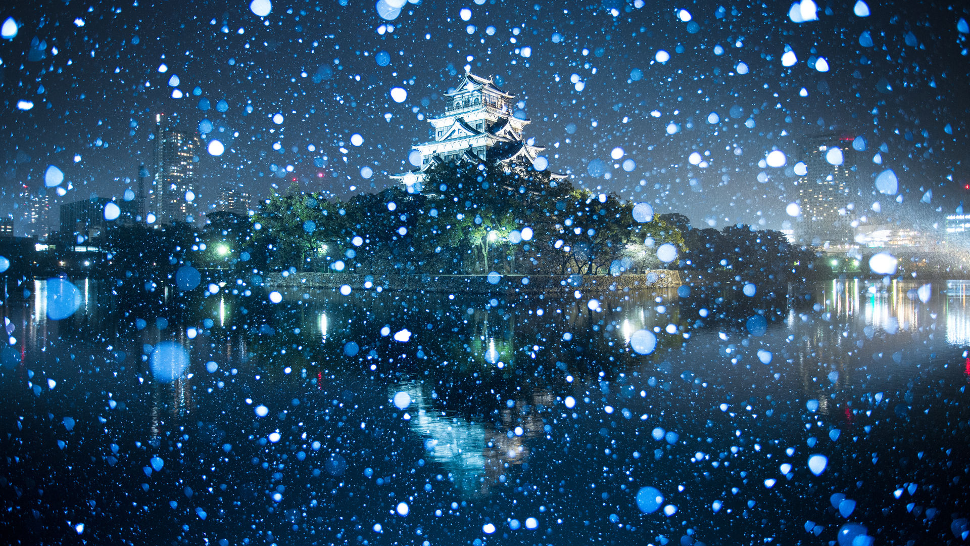 雪の広島城 by FIND47.JP